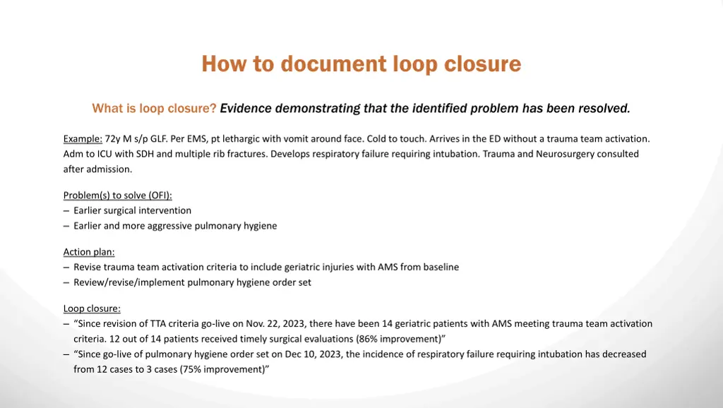 how to document loop closure 1