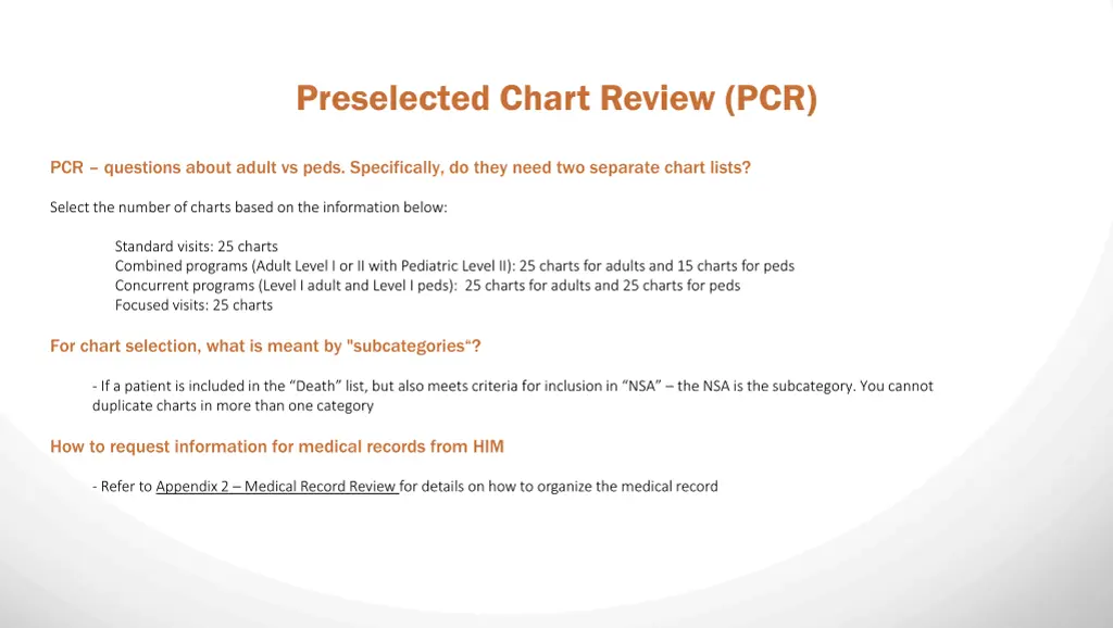 preselected chart review pcr