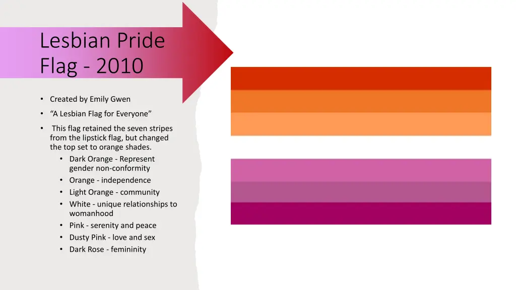 lesbian pride flag 2010