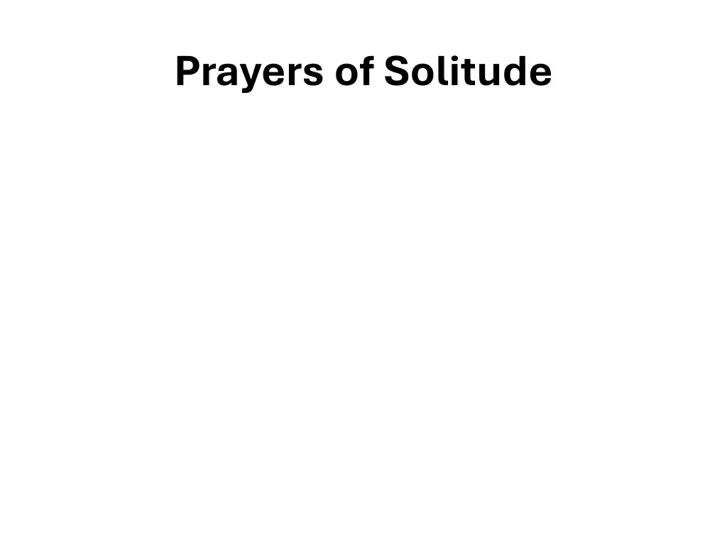 prayers of solitude