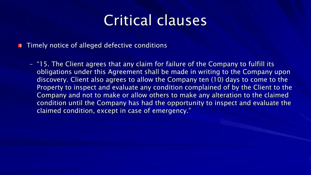 critical clauses 11