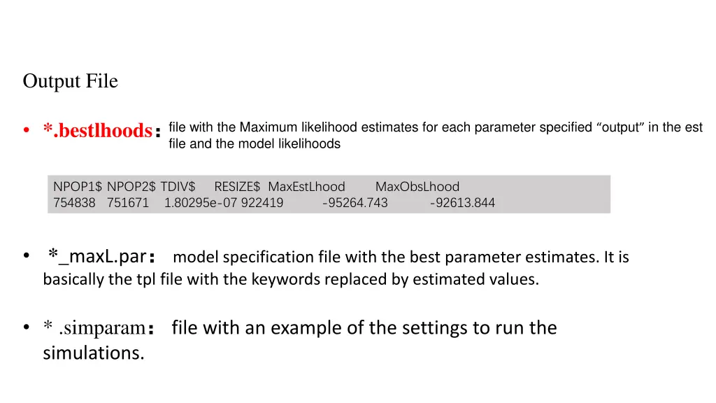 output file