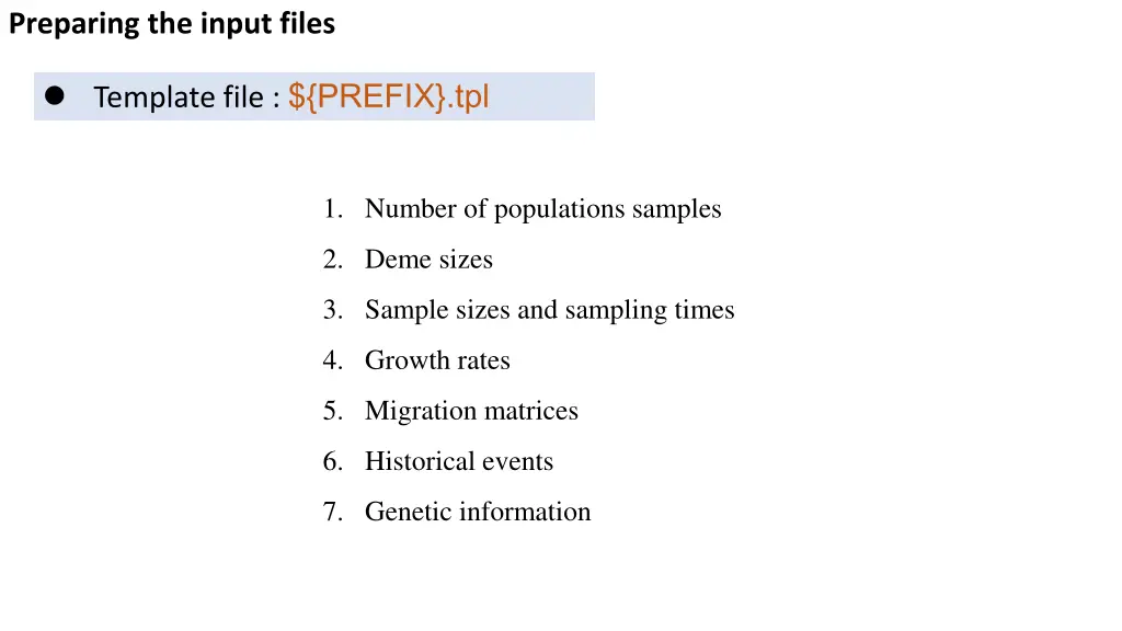 preparing the input files 1