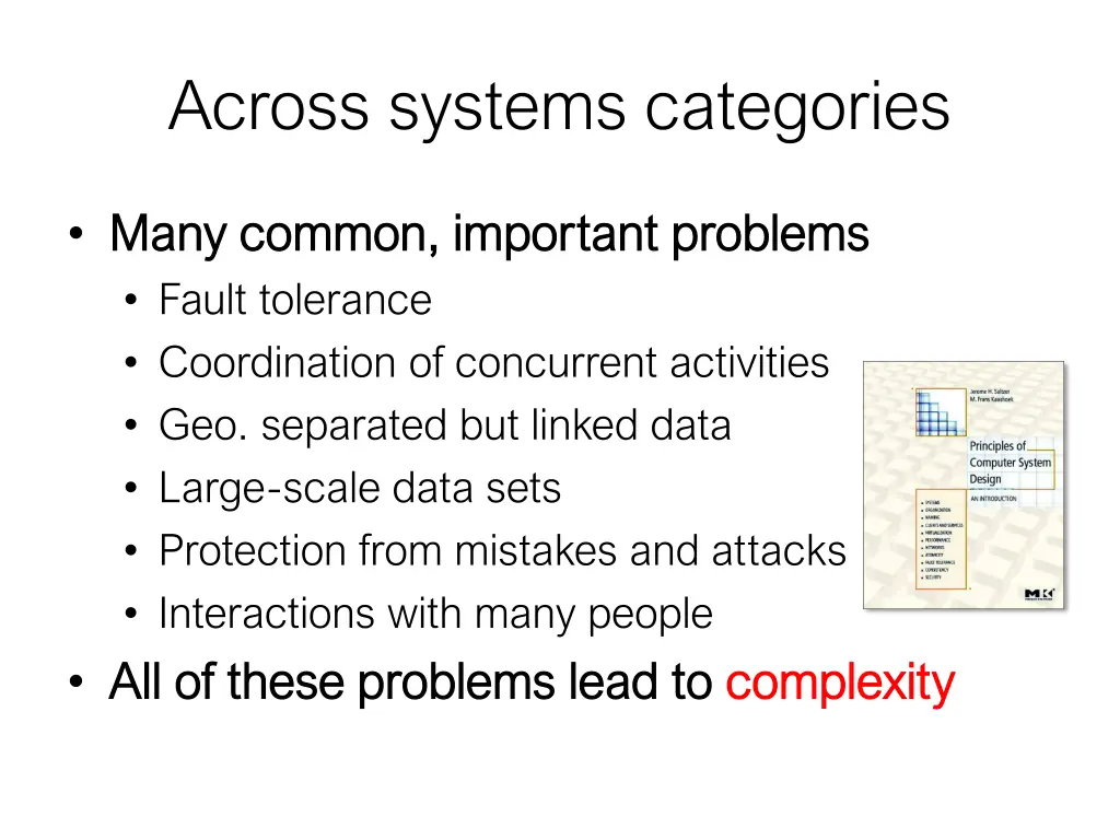 across systems categories