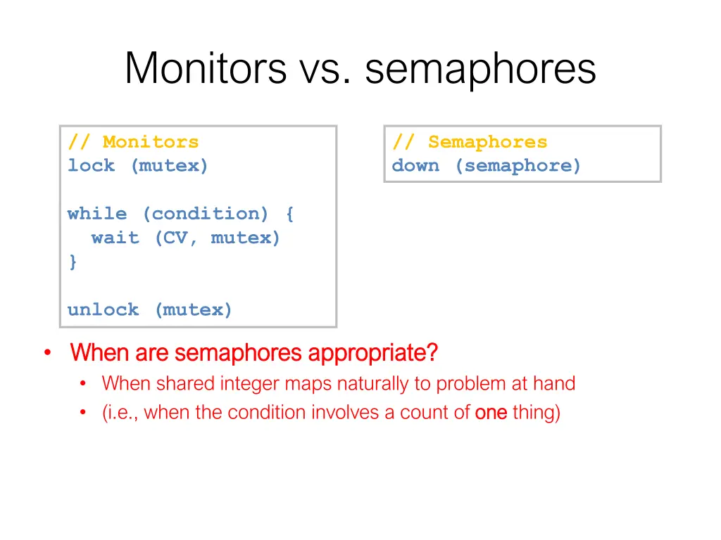 monitors vs semaphores 2