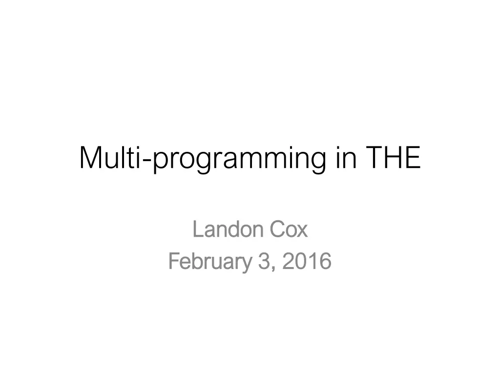 multi programming in the