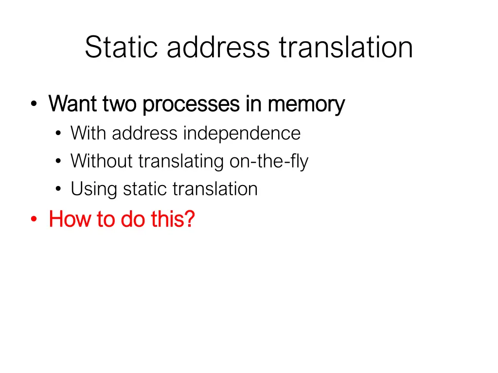 static address translation