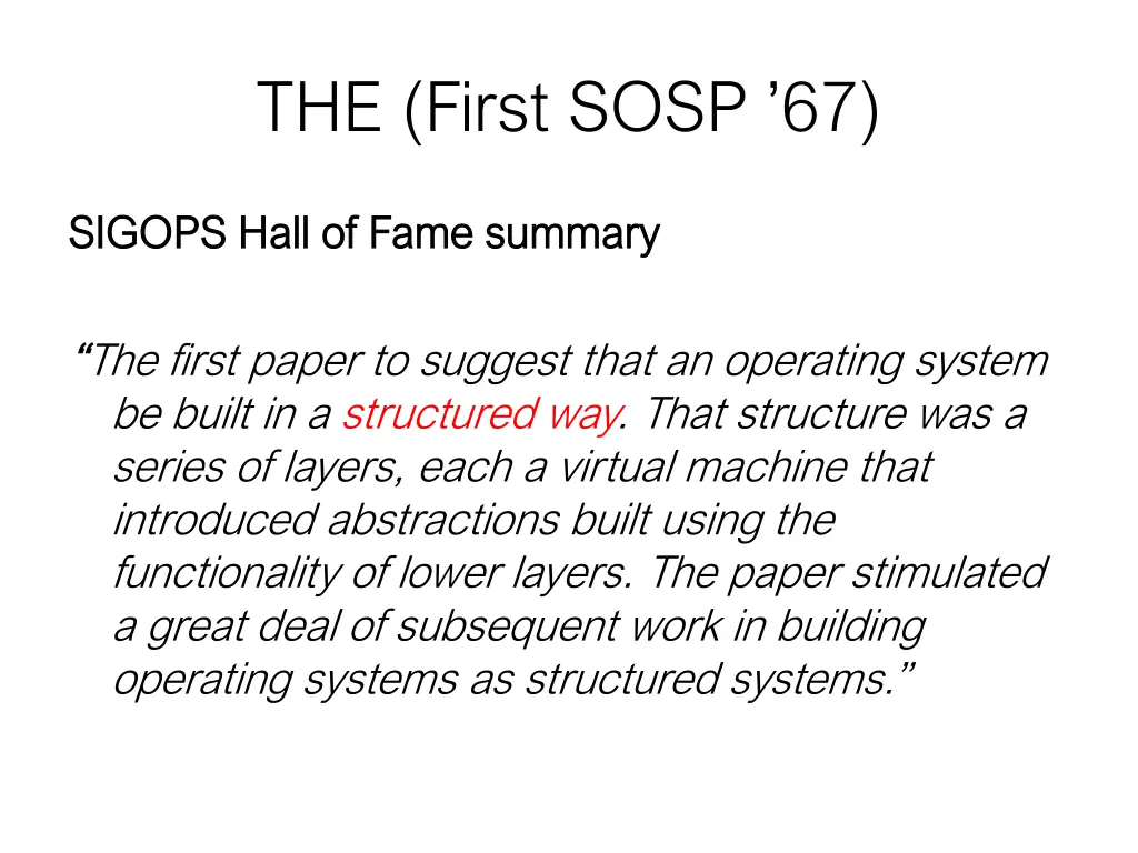 the first sosp 67