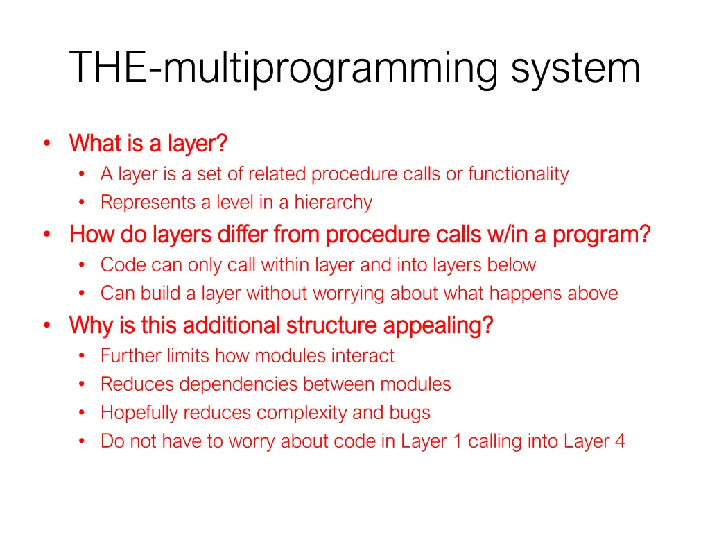 the multiprogramming system 1