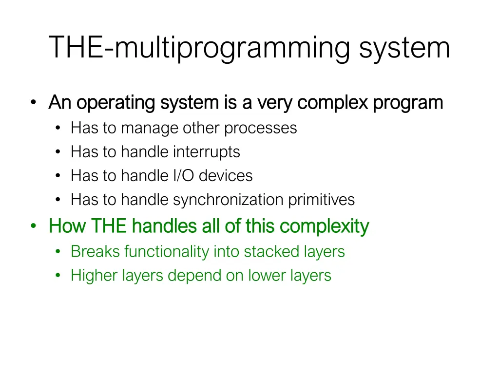 the multiprogramming system