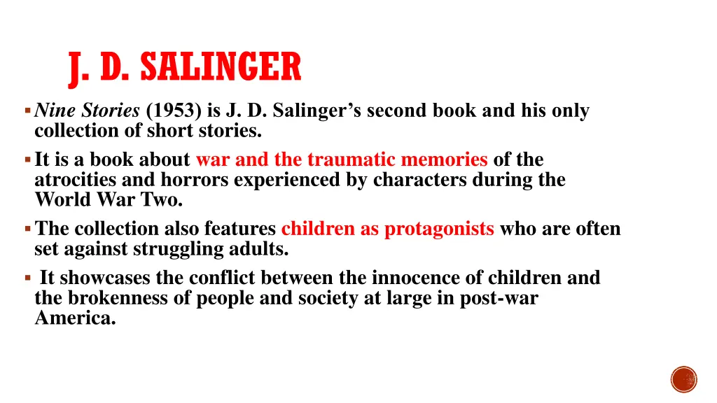 j d salinger nine stories 1953 is j d salinger