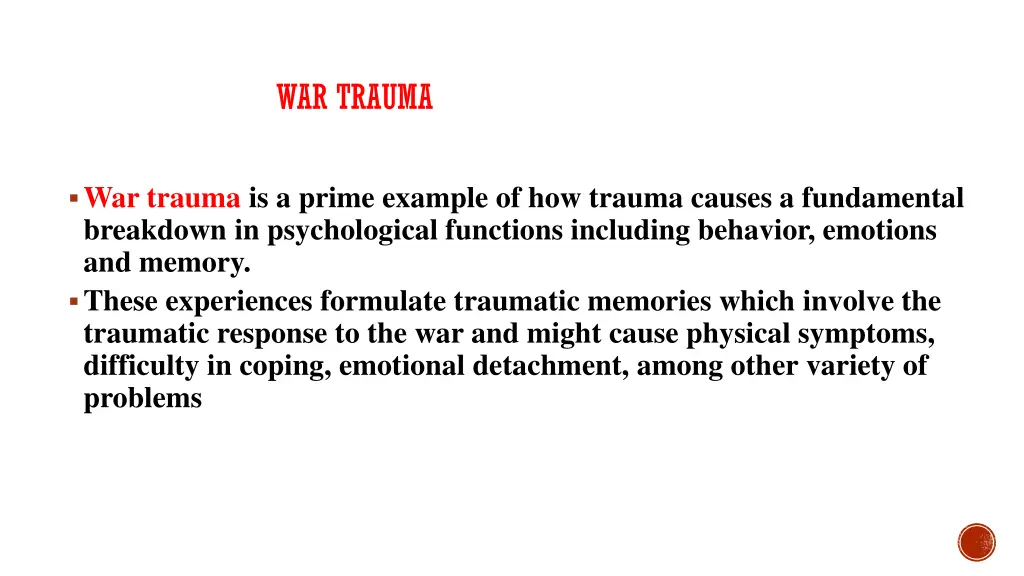 war trauma