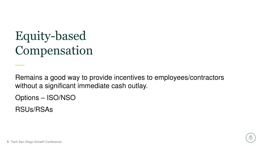 equity based compensation