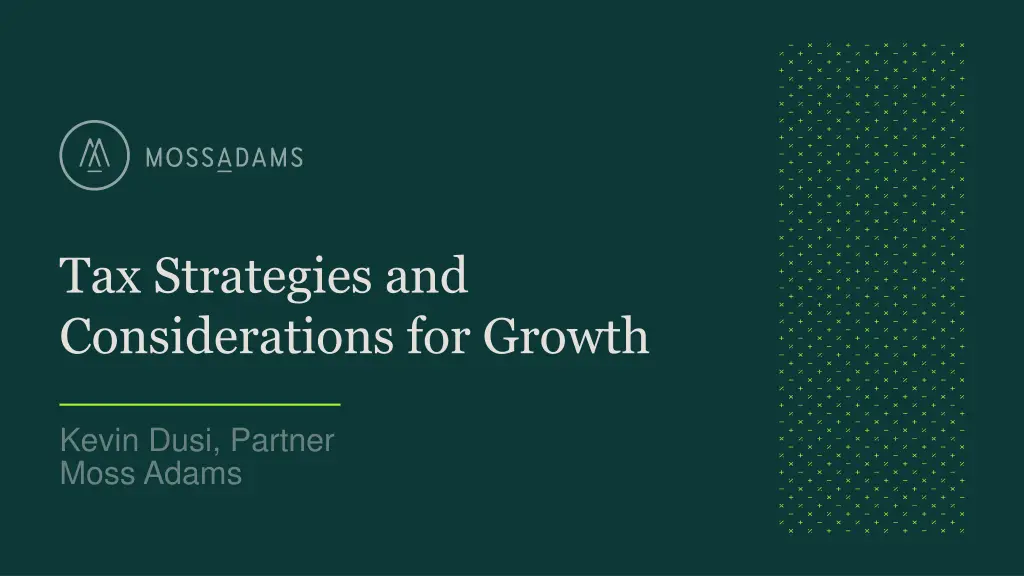 tax strategies and considerations for growth