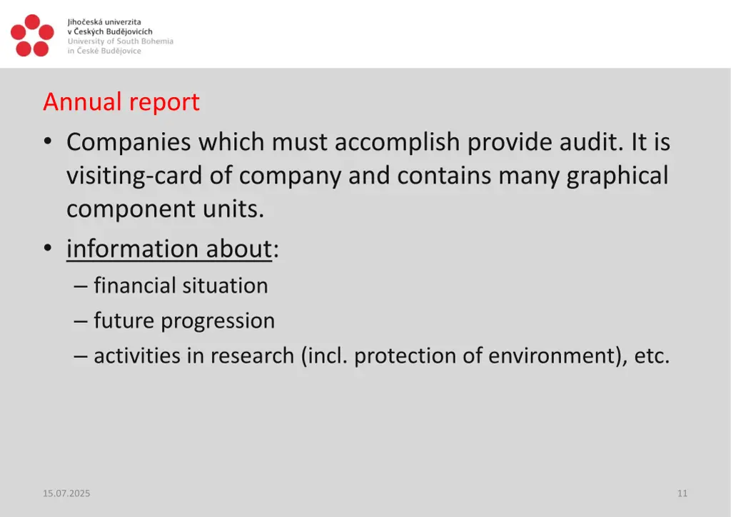 annual report companies which must accomplish