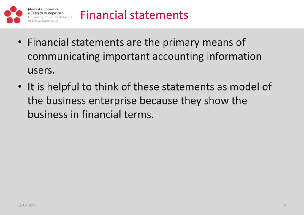 financial statements 1