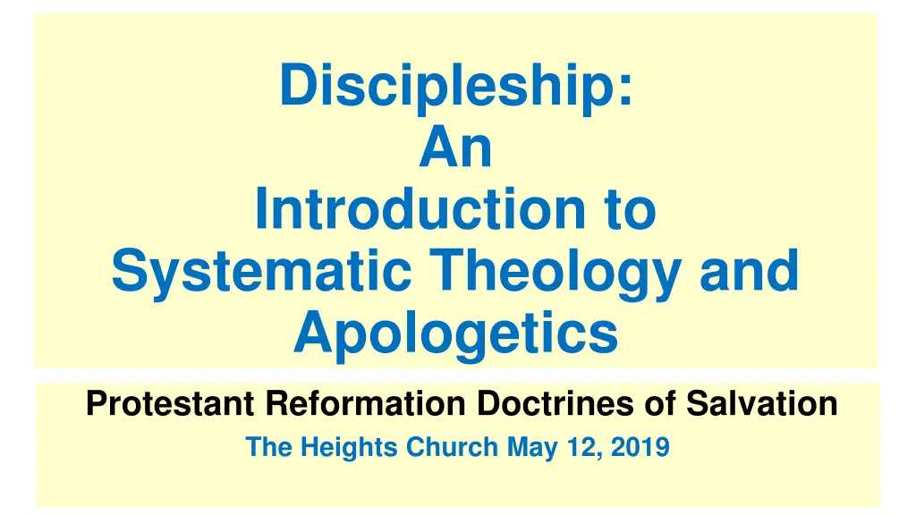 discipleship an introduction to systematic