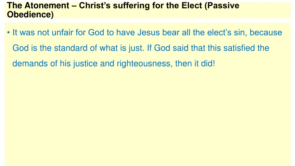 the atonement christ s suffering for the elect 1