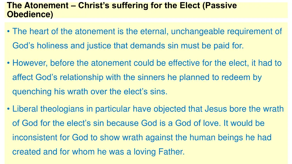 the atonement christ s suffering for the elect 9