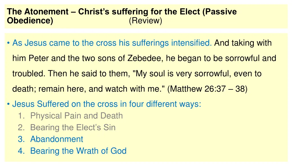 the atonement christ s suffering for the elect