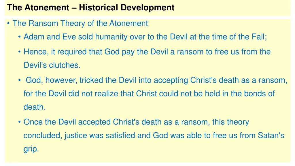 the atonement historical development 1