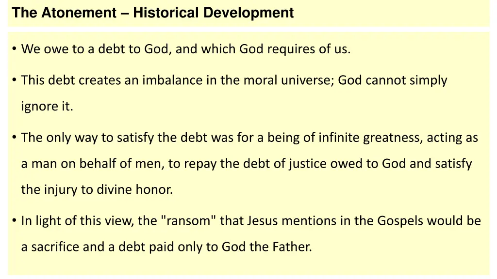 the atonement historical development 5