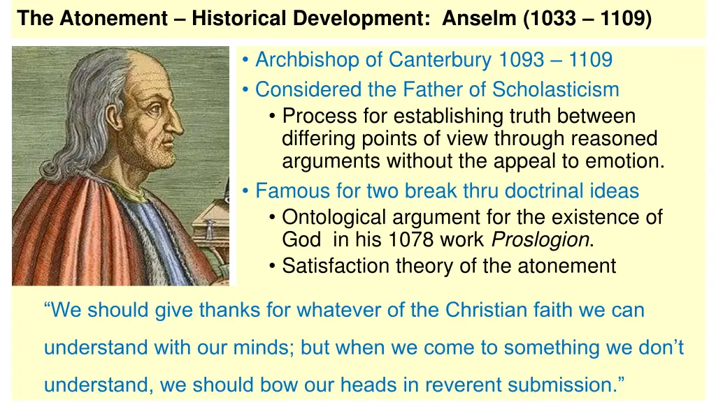 the atonement historical development anselm 1033