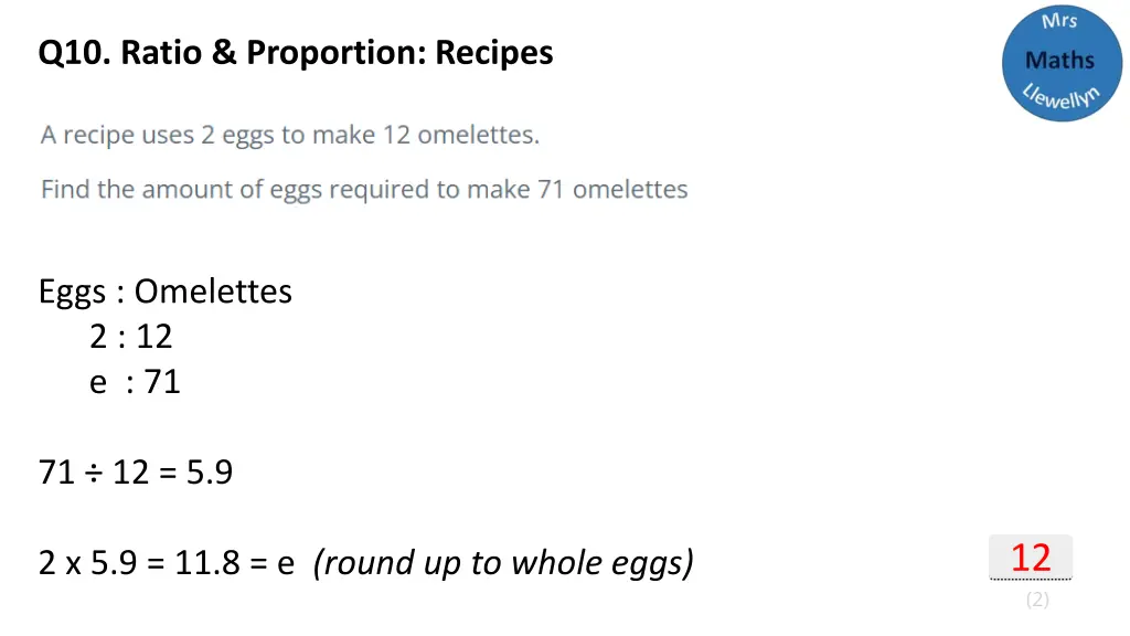 q10 ratio proportion recipes