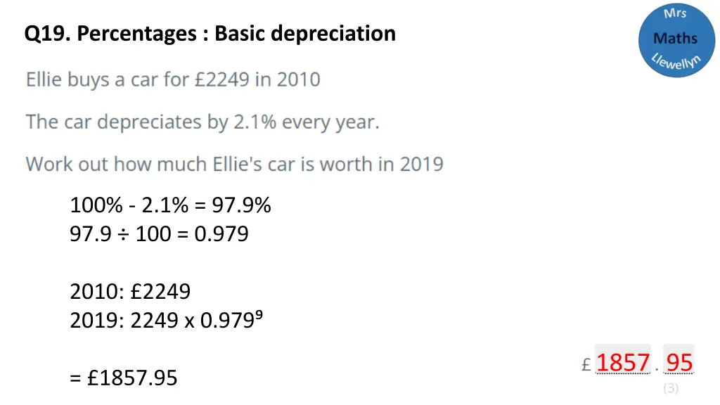 q19 percentages basic depreciation