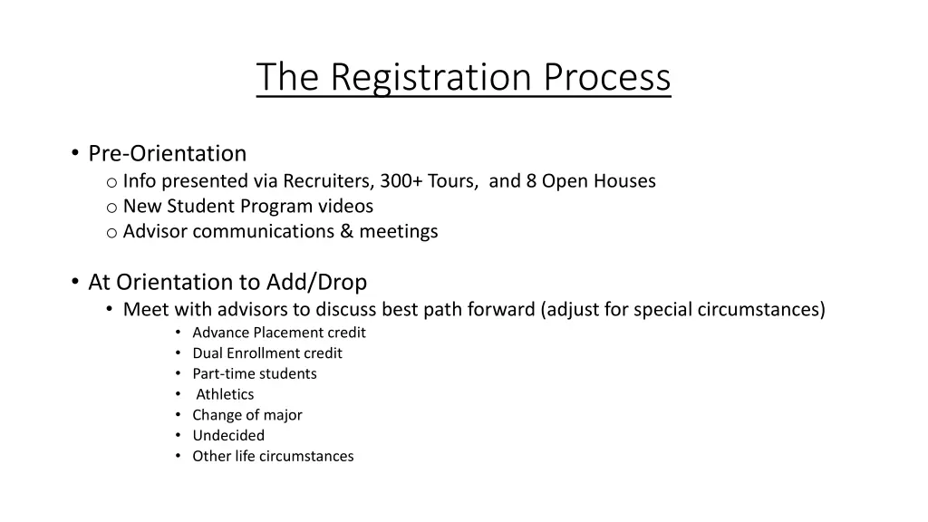 the registration process
