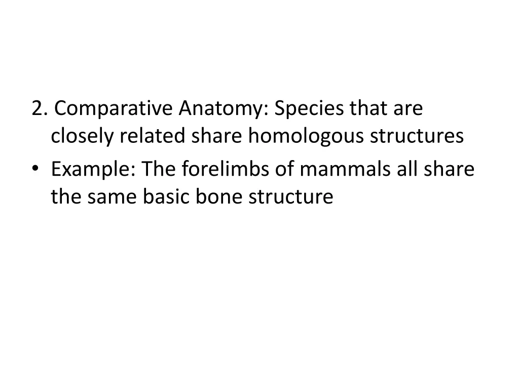 2 comparative anatomy species that are closely 1