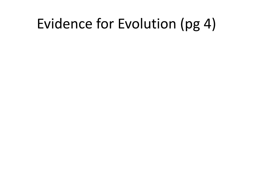 evidence for evolution pg 4