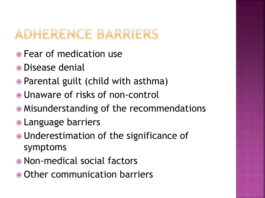 adherence barriers
