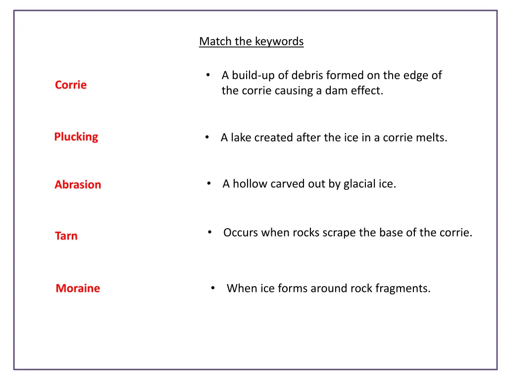 match the keywords