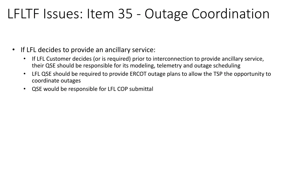 lfltf issues item 35 outage coordination 3