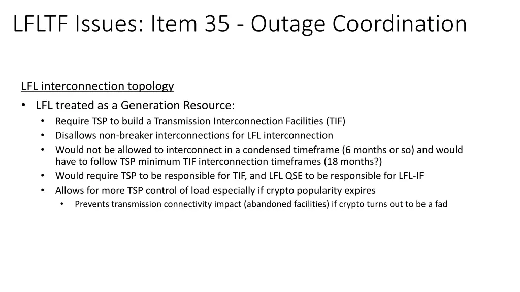 lfltf issues item 35 outage coordination 5