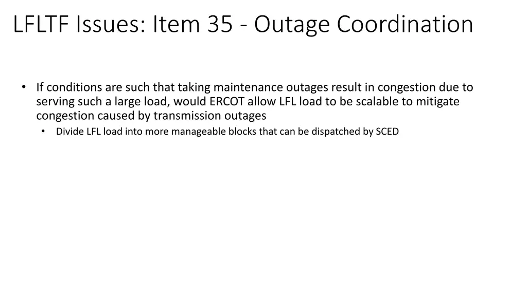 lfltf issues item 35 outage coordination 9