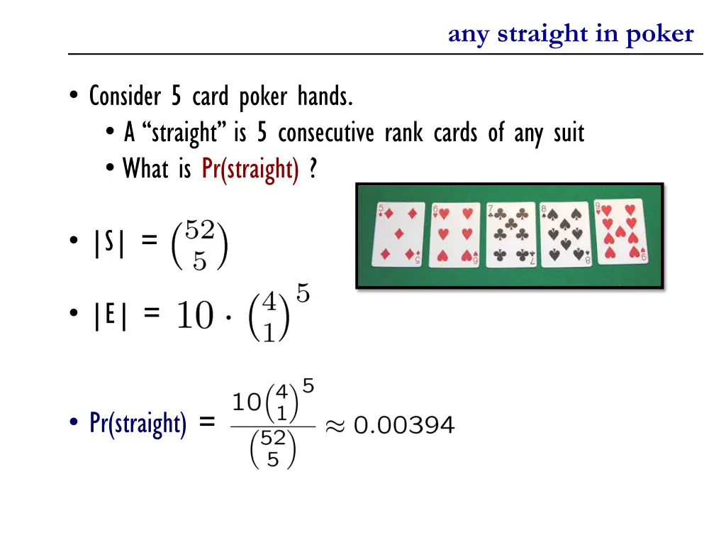 any straight in poker