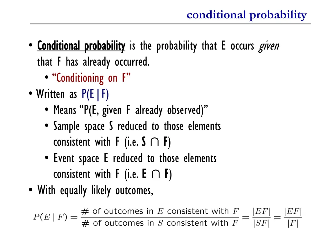 conditional probability