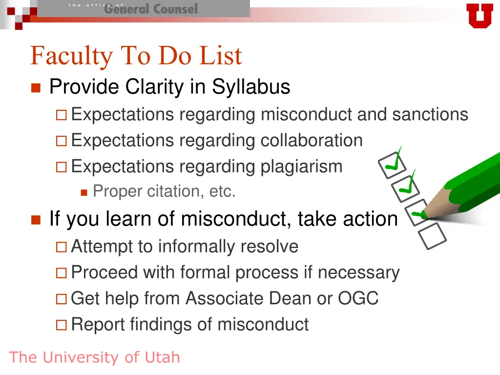 faculty to do list provide clarity in syllabus