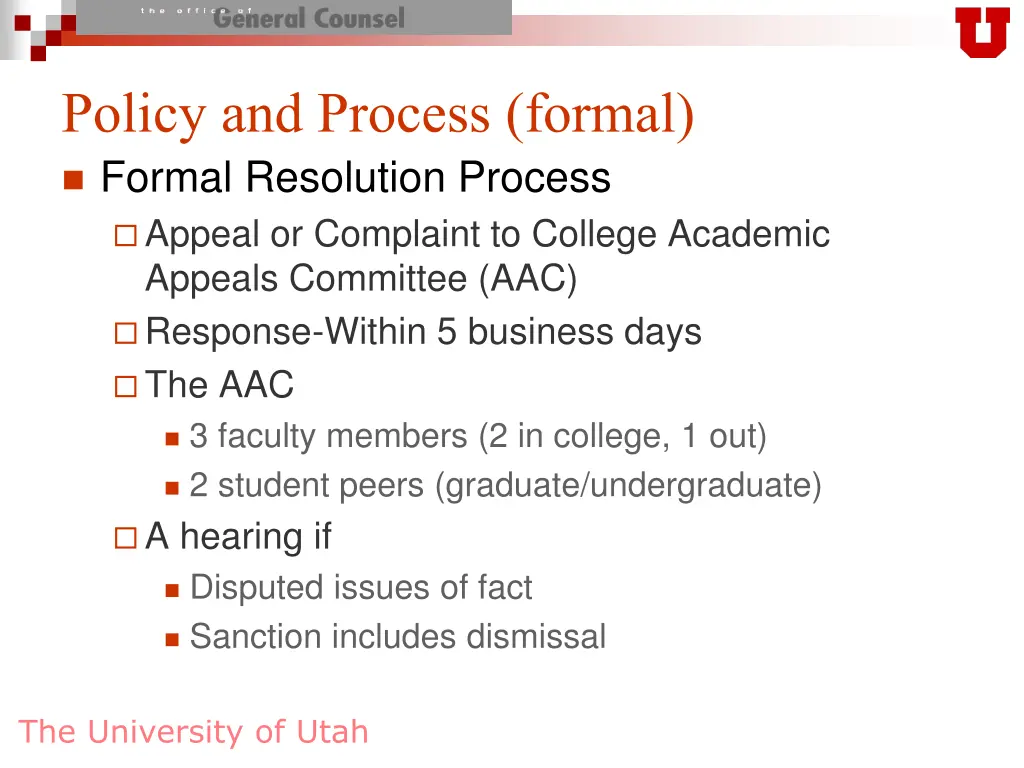 policy and process formal formal resolution