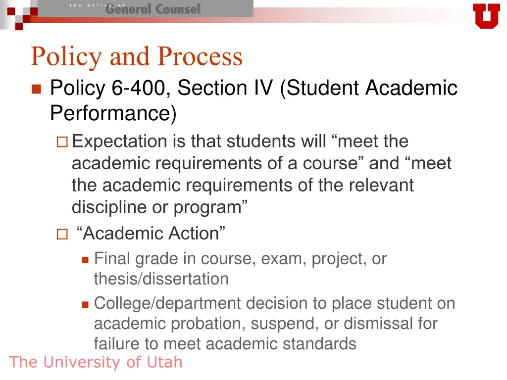 policy and process policy 6 400 section