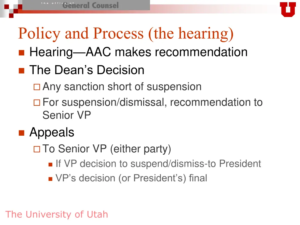 policy and process the hearing hearing aac makes