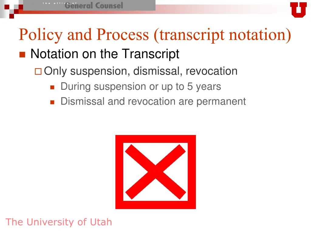 policy and process transcript notation notation