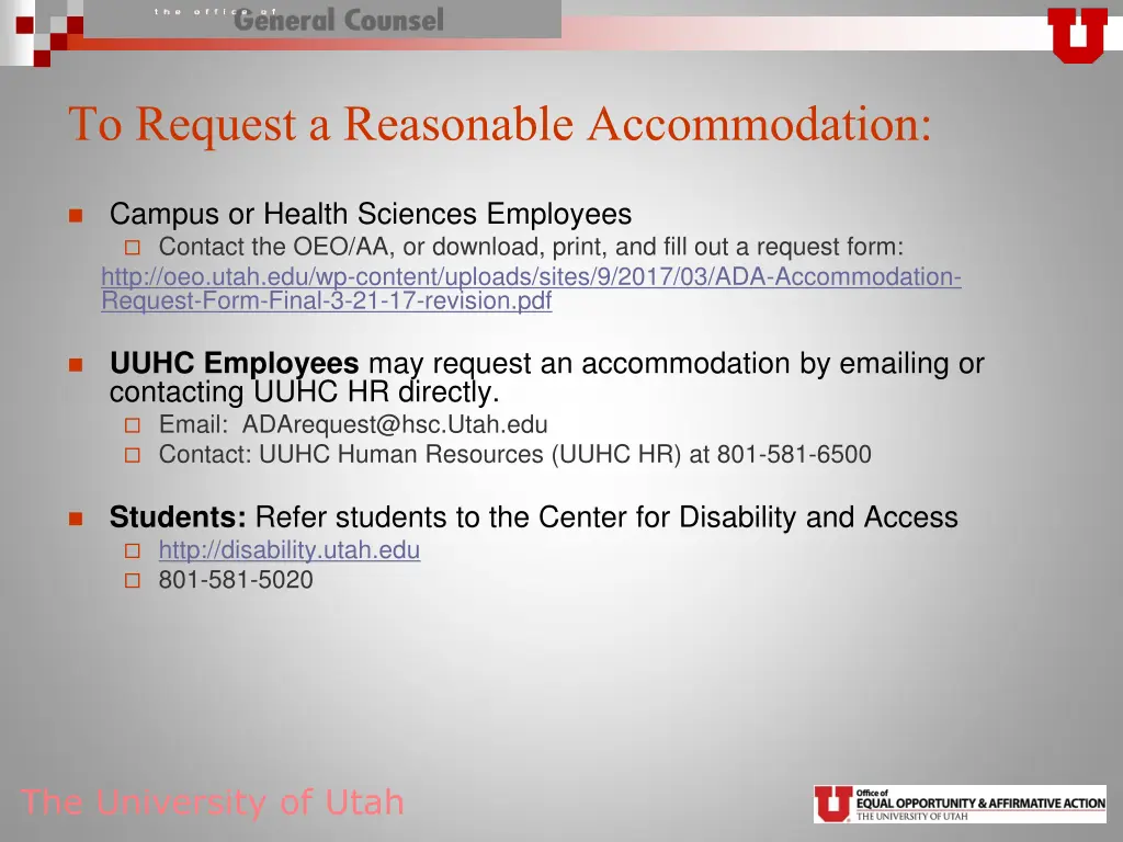 to request a reasonable accommodation