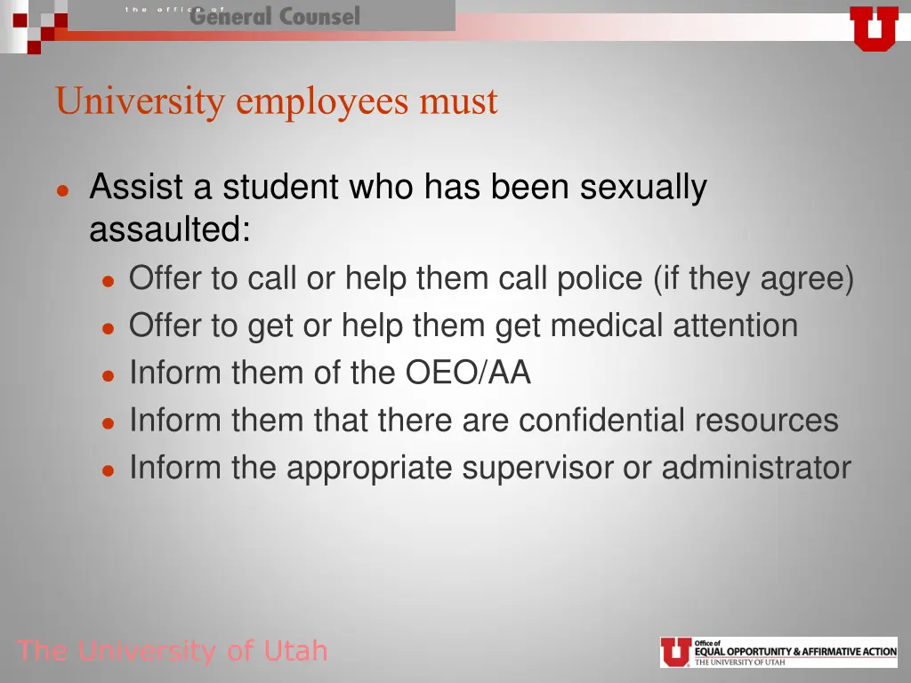 university employees must