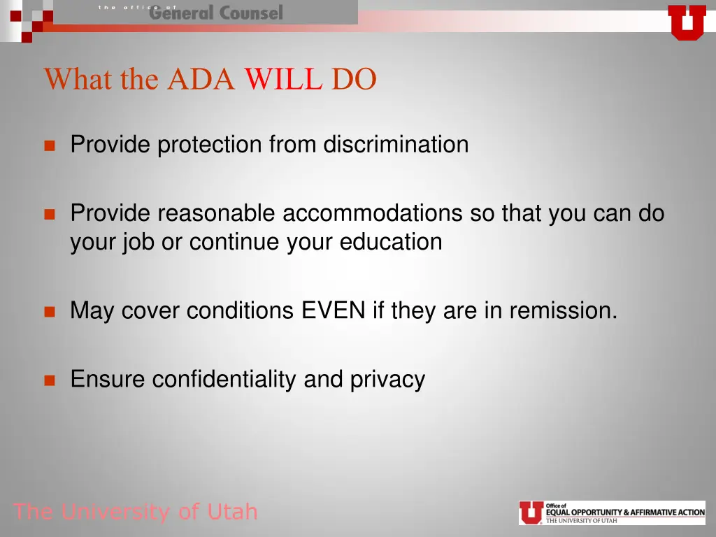 what the ada will do