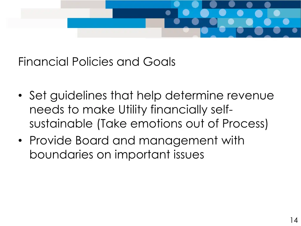 financial policies and goals