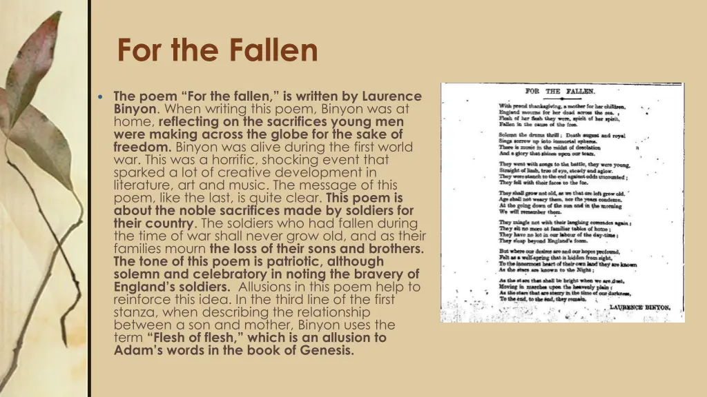 for the fallen