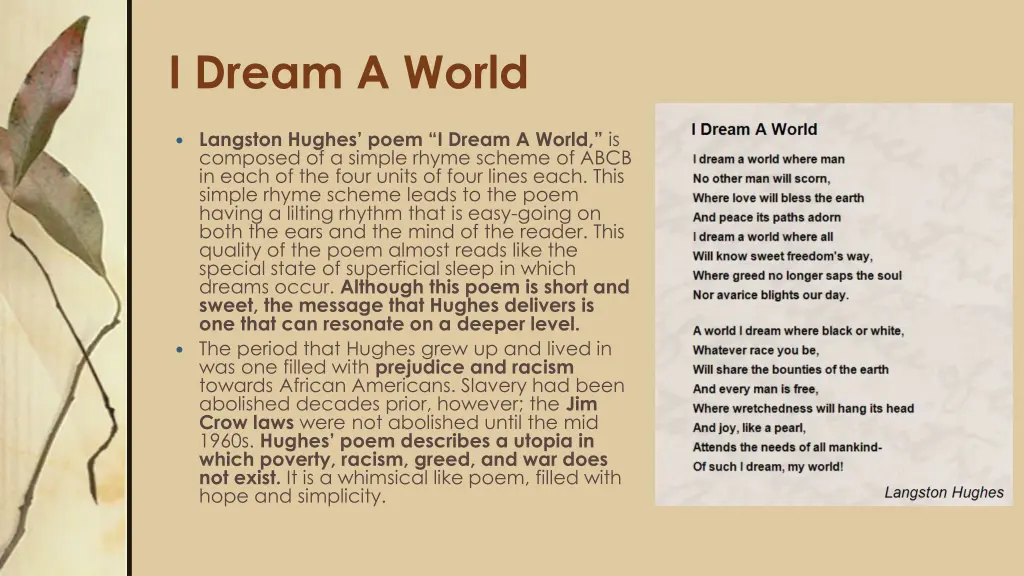 i dream a world
